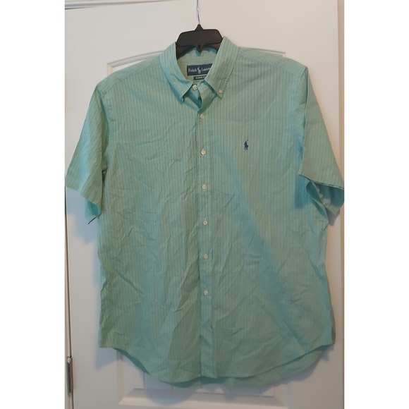 Polo Ralph Lauren Other - Ralph Lauren Mens XL Classic Fit Short Sleeve Button Down Shirt Green Check
